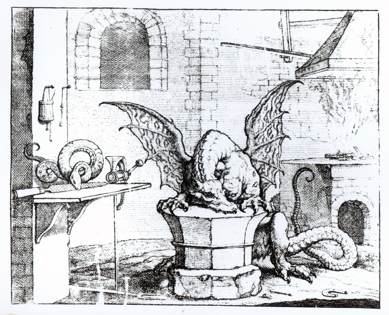 Ein Drache in einer Werkstatt von English School
