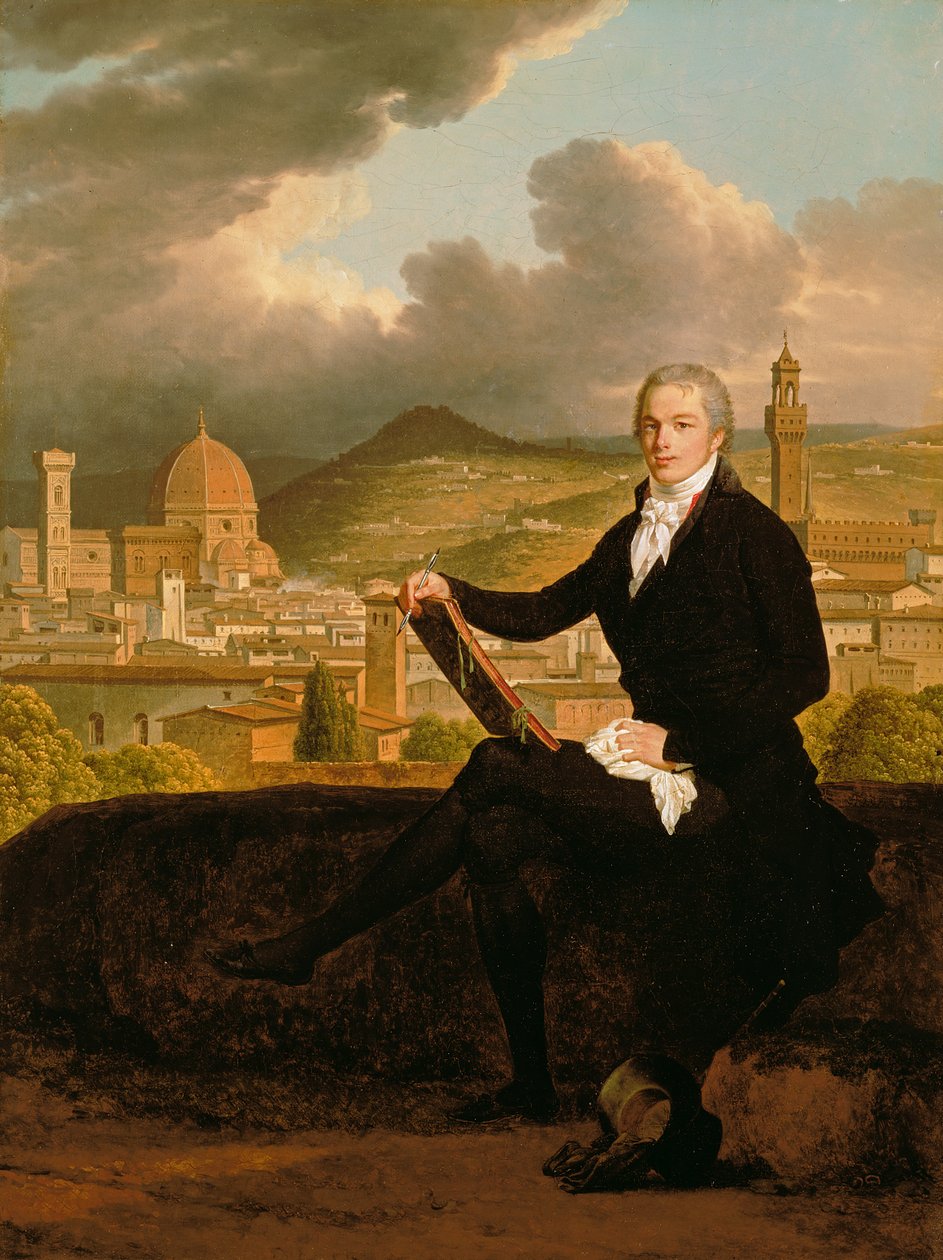 Künstler in einer italienischen Stadt von English School