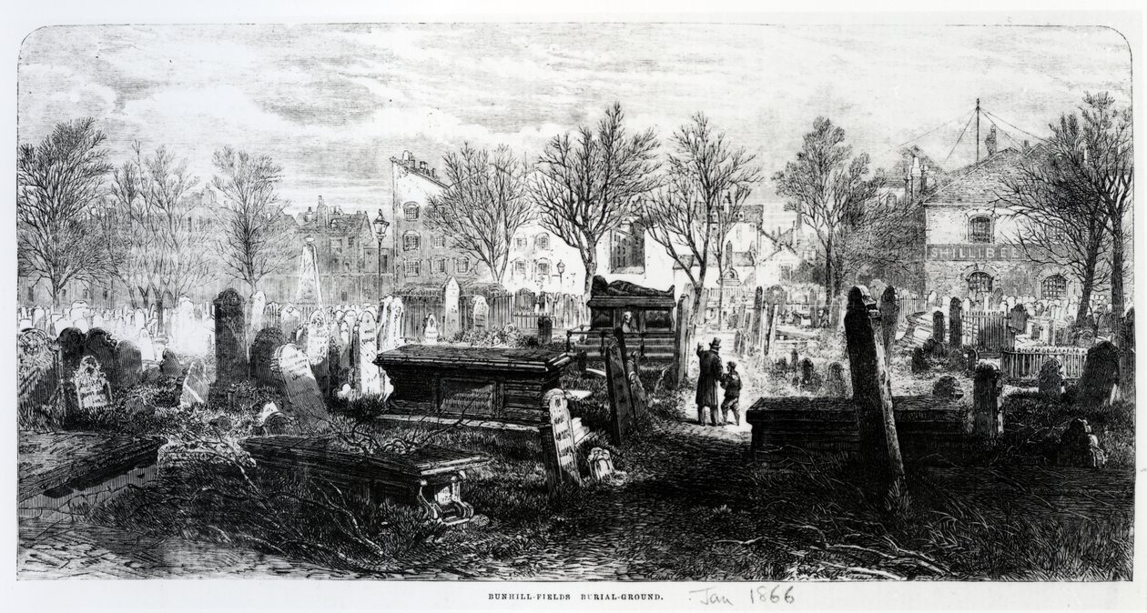 Bunhill Fields, Januar 1866 von English School