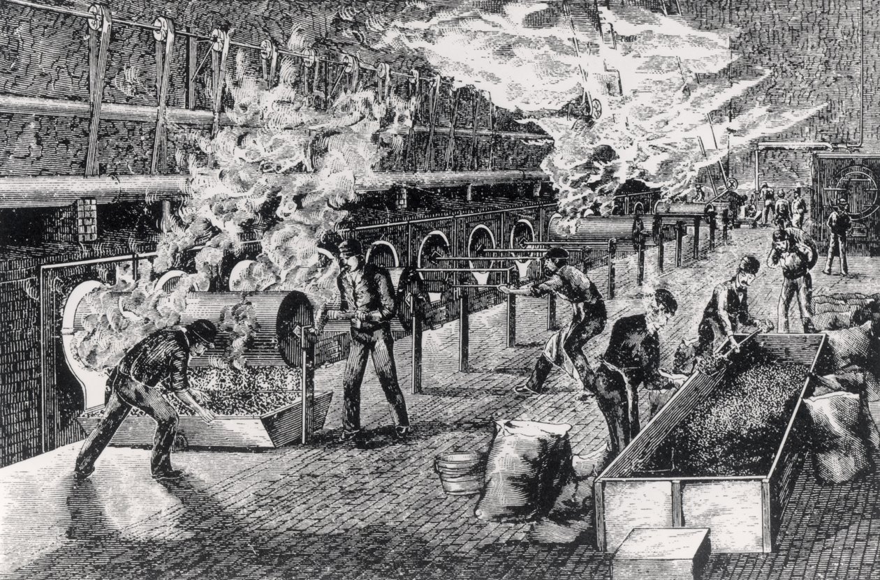 Kaffeerösten, 1870 von English School