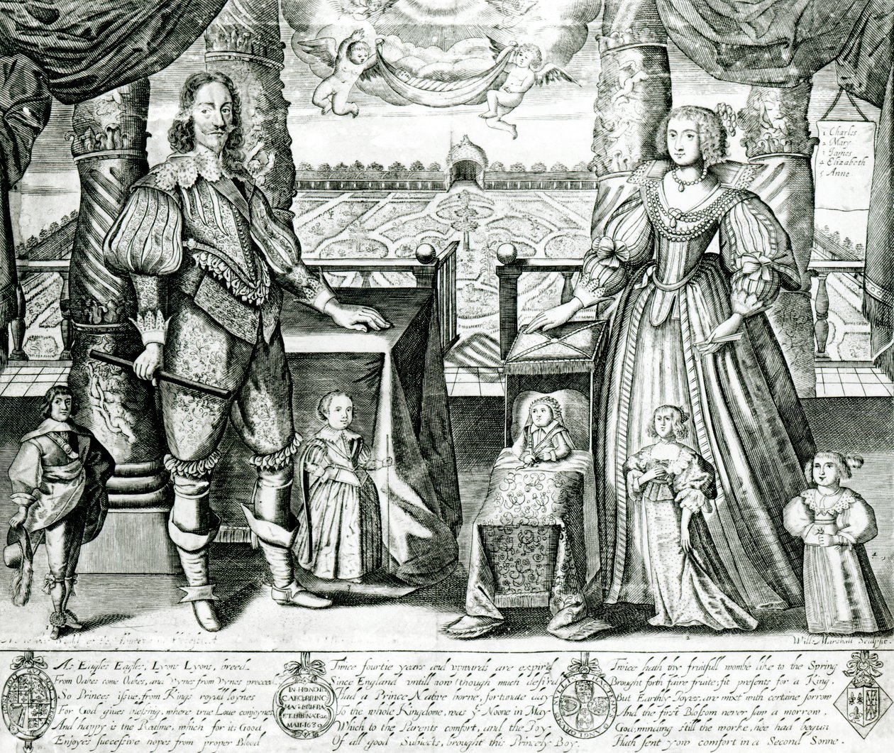 Familienporträt von Karl I. von English School