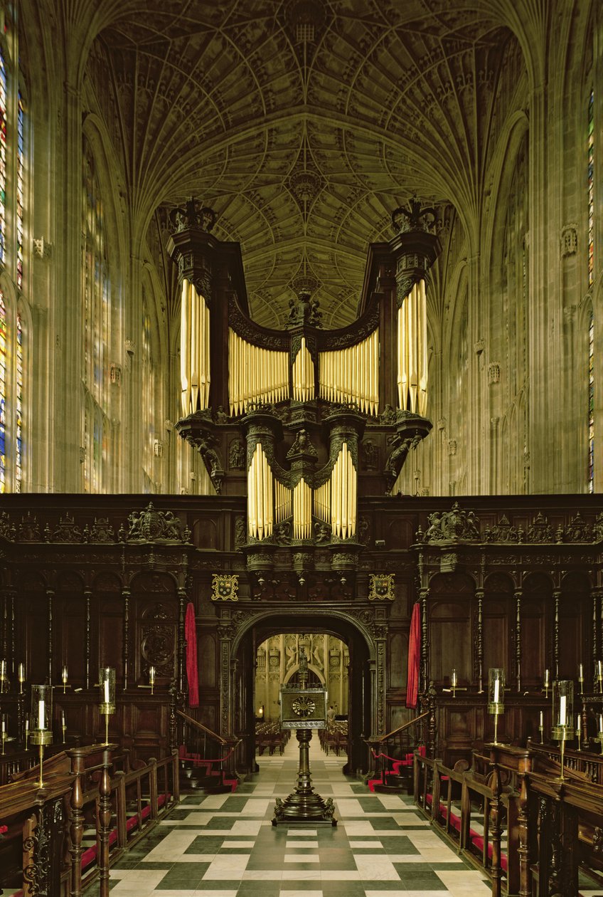 Innenansicht der Kapelle mit Orgel, ca. 1461 von English School