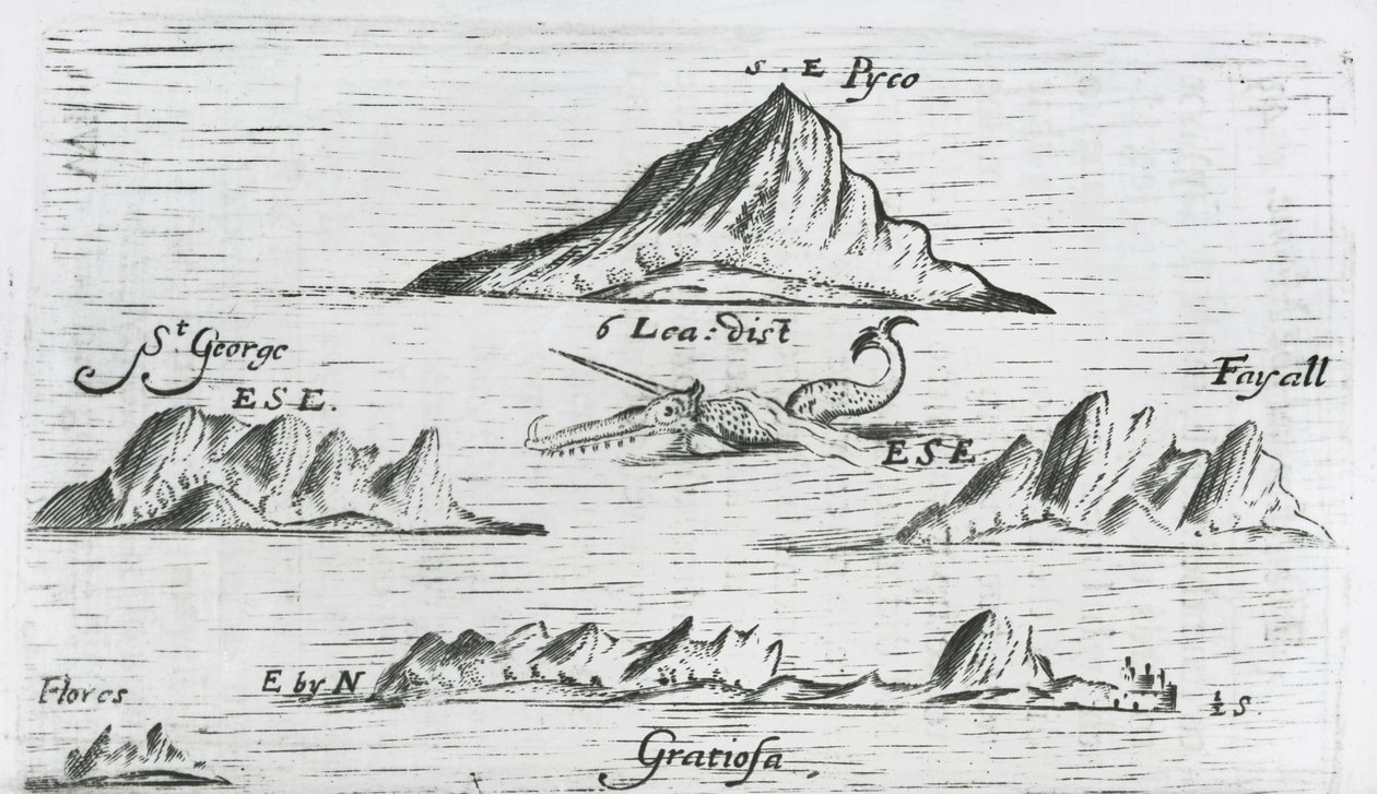Inseln der Azoren, ca. 1597 von English School