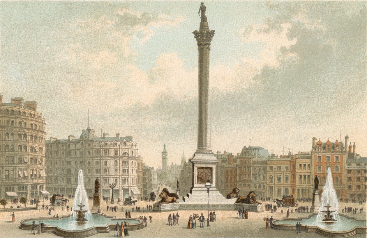 Nelsons Denkmal--Trafalgar Square von English School