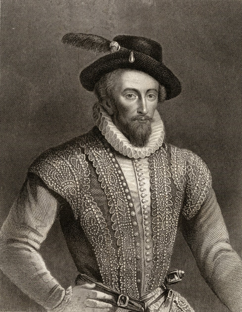 Porträt von Sir Walter Raleigh (ca. 1554-1618) von English School