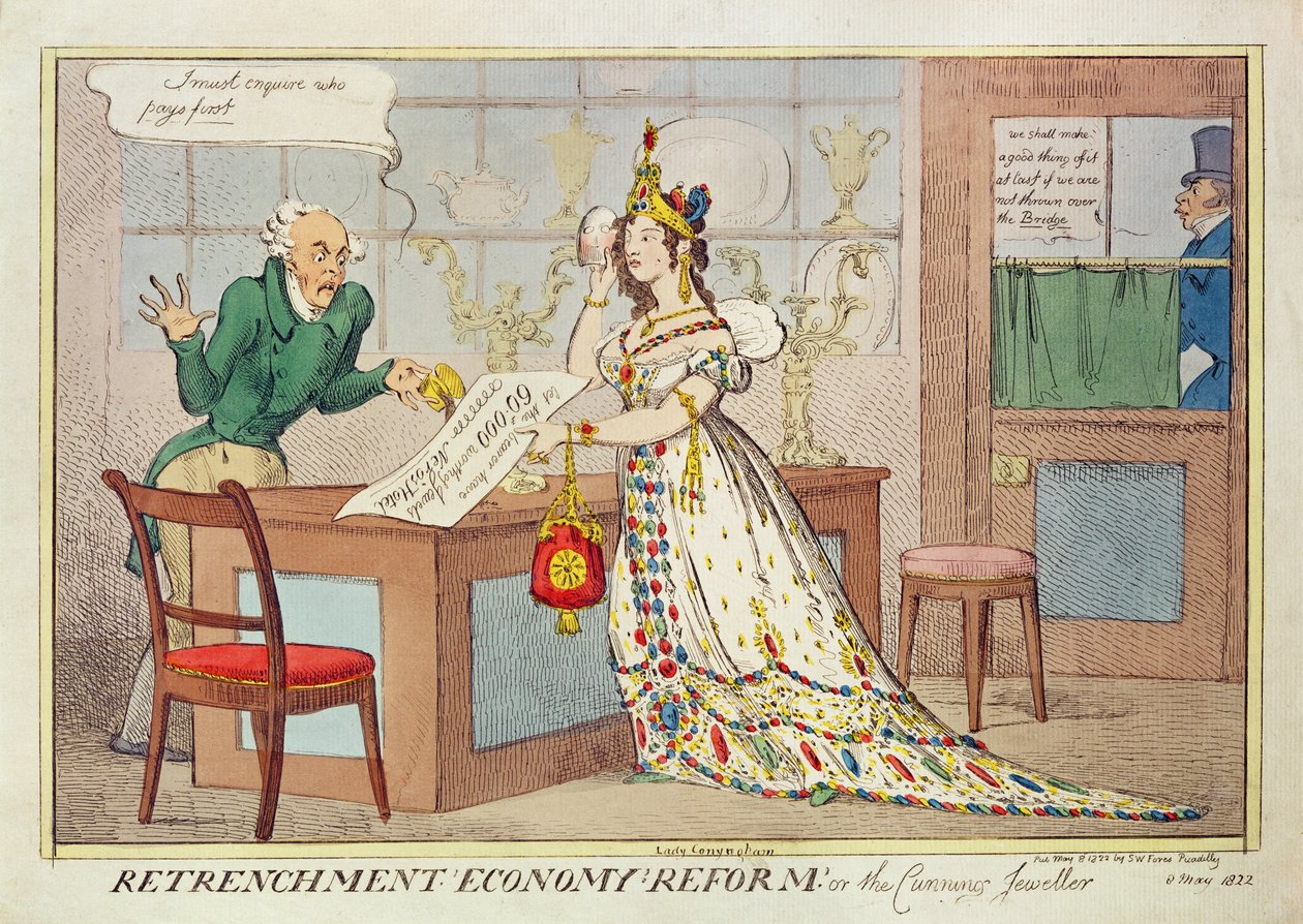 Sparsamkeit Reform, oder der listige Juwelier, 1822 von English School
