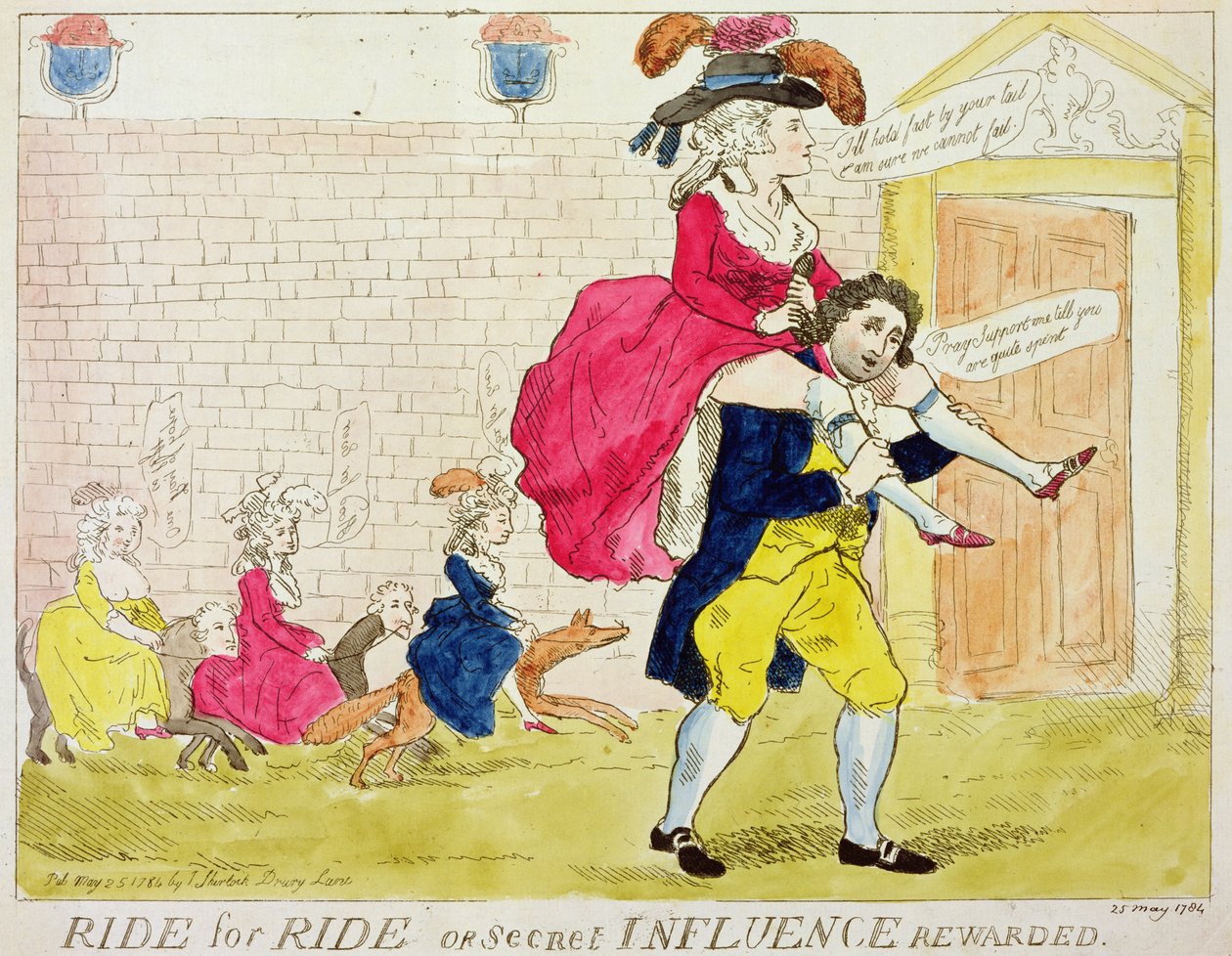 Ritt für Ritt oder Geheimen Einfluss belohnt, 1784 von English School