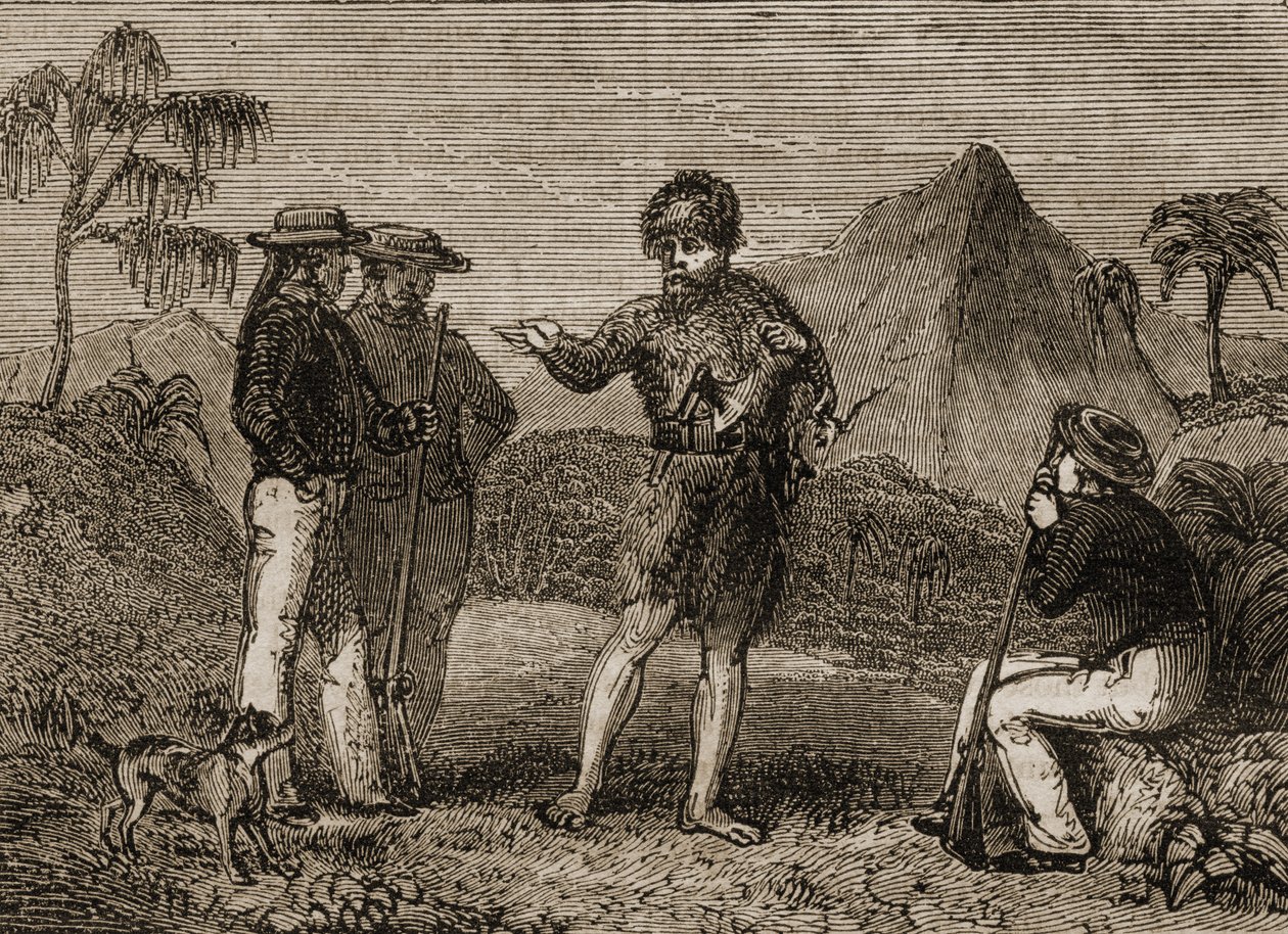 Selkirk und die britischen Seeleute, Illustration aus 