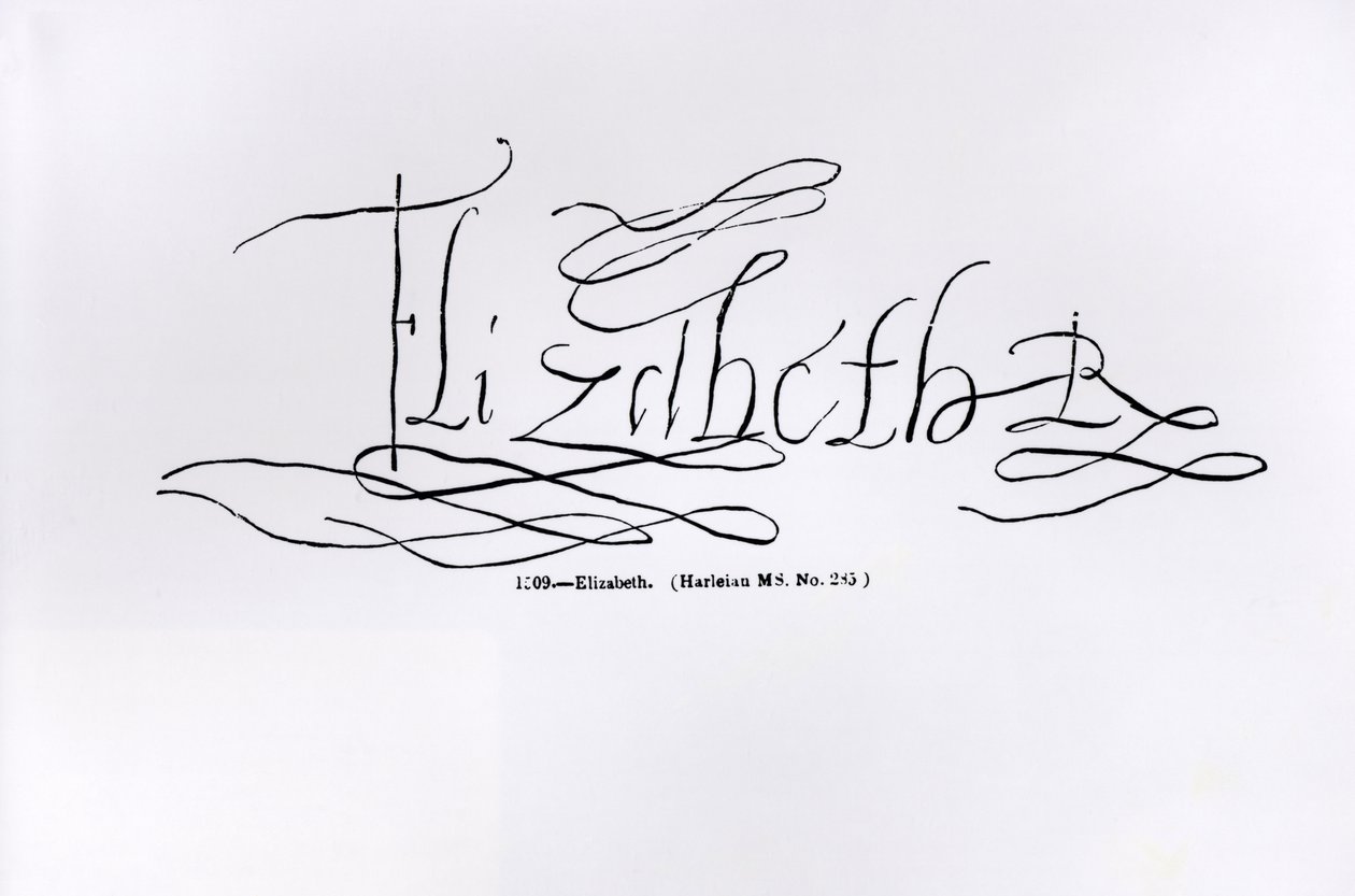 Unterschrift von Königin Elisabeth I. von English School