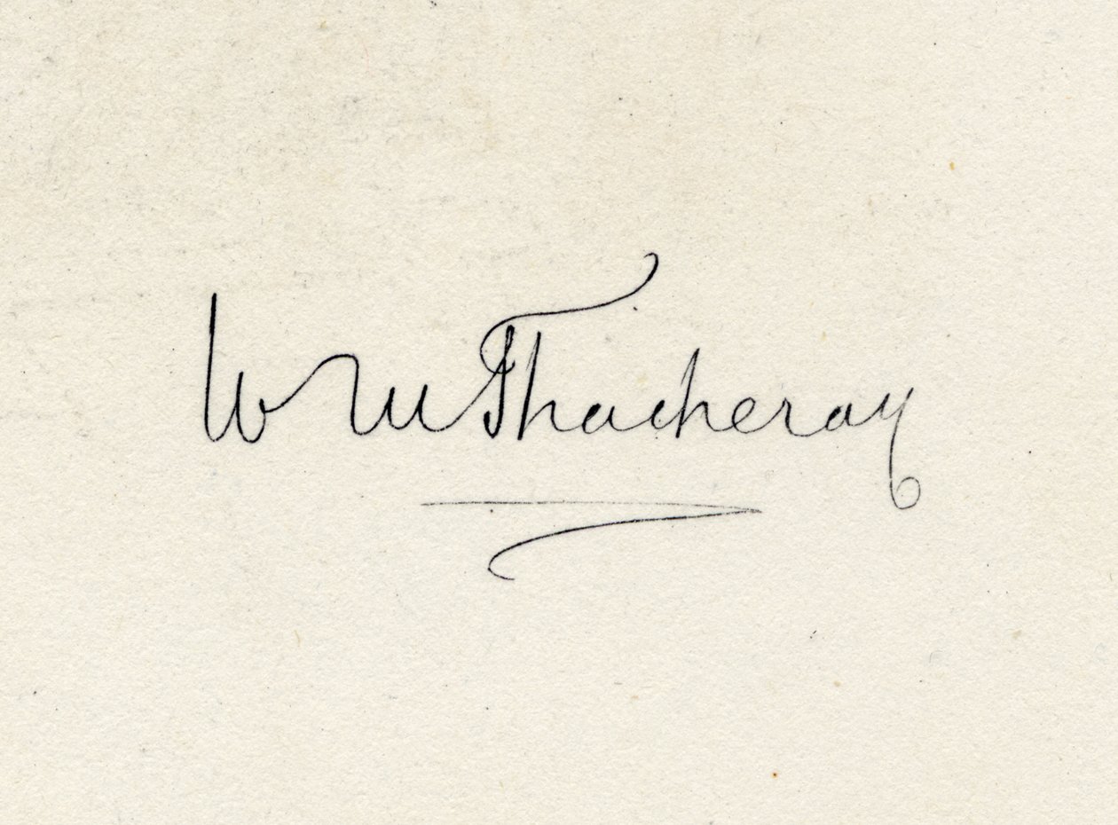 Unterschrift von William Makepeace Thackeray (1811-63) von English School