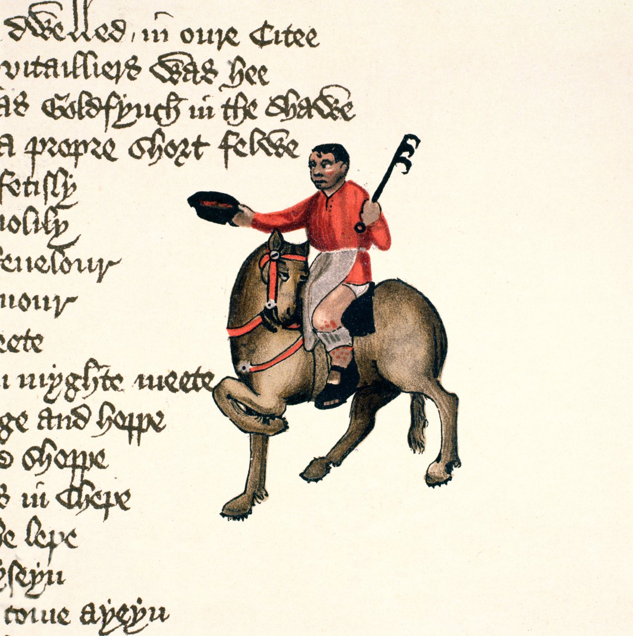 Der Koch (Detail) aus den Canterbury Tales von Geoffrey Chaucer, Ellesmere Manuskript, Faksimile-Ausgabe, 1911 von English School