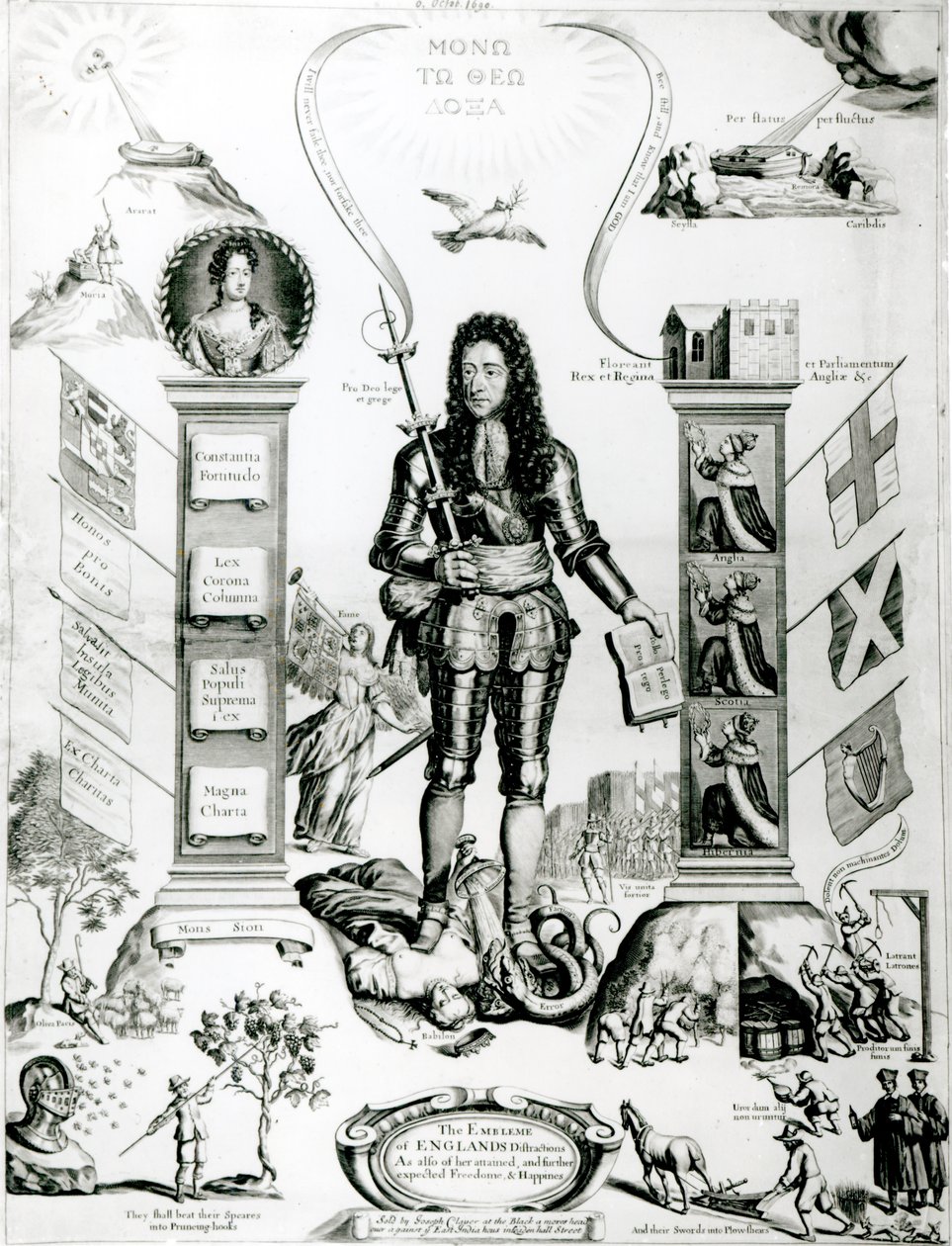 Das Emblem Englands, Oktober 1690 von English School