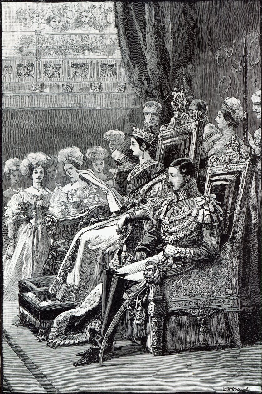 Die Königin eröffnet das Parlament im Jahr 1846 von English School