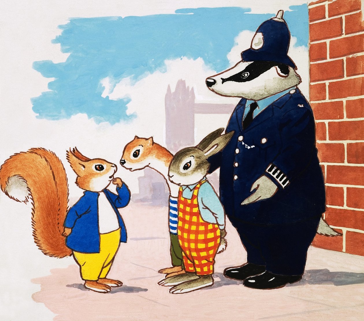 Tufty und Polizist von English School