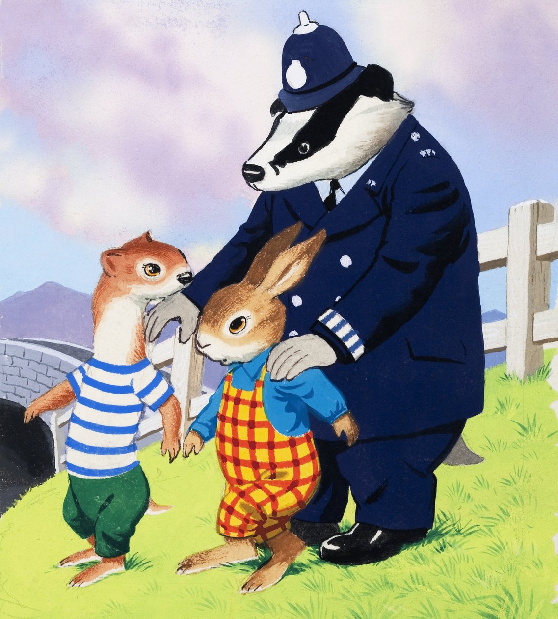 Tufty und Polizist Dachs von English School