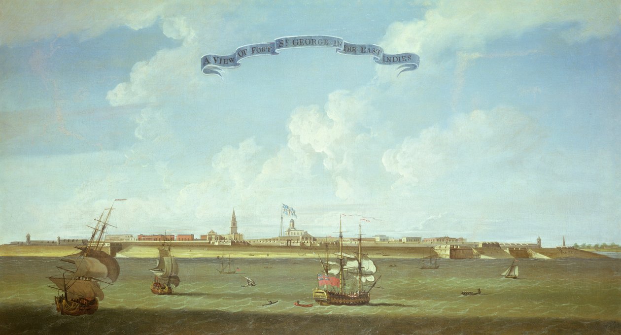 Ansicht von Fort St. George in den Ostindien von English School