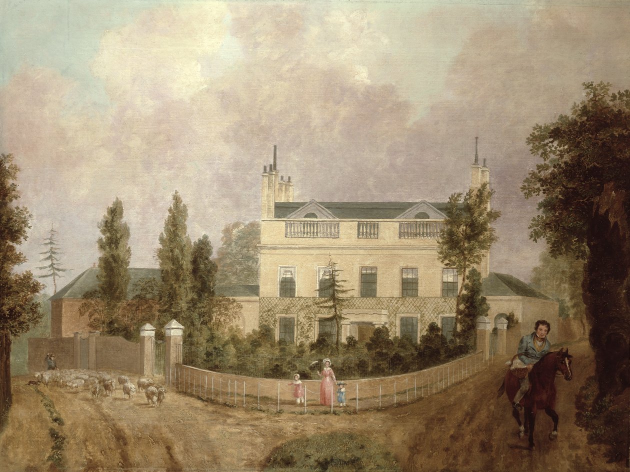 Ansicht eines Landhauses, ca. 1840 von English School