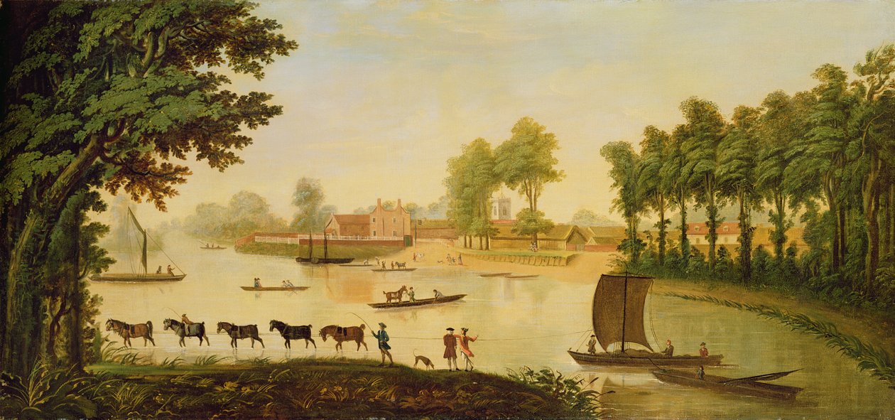 Ansicht von Shepperton am Fluss Thames, nach 1752 von English School