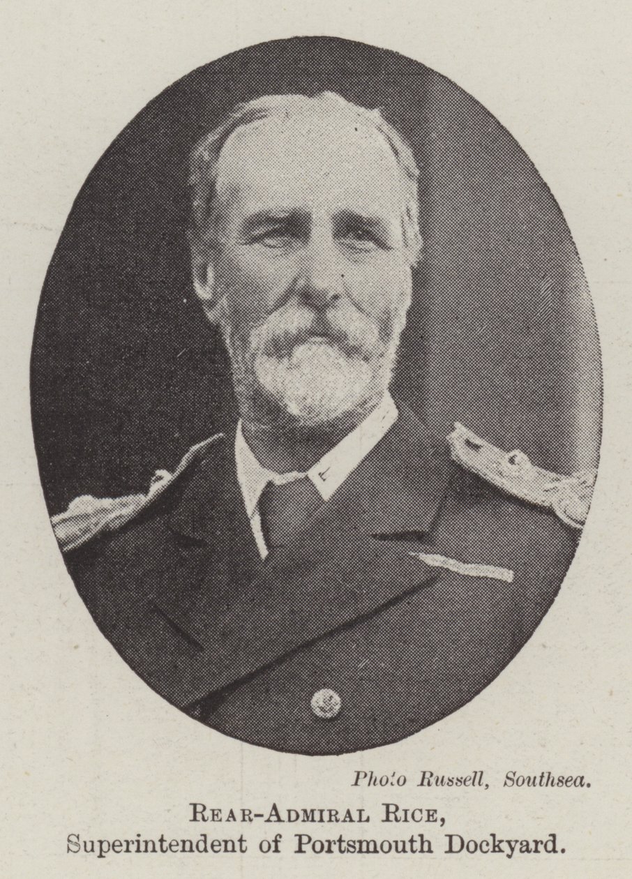 Konteradmiral Rice, Superintendent der Werft von Portsmouth von English Photographer