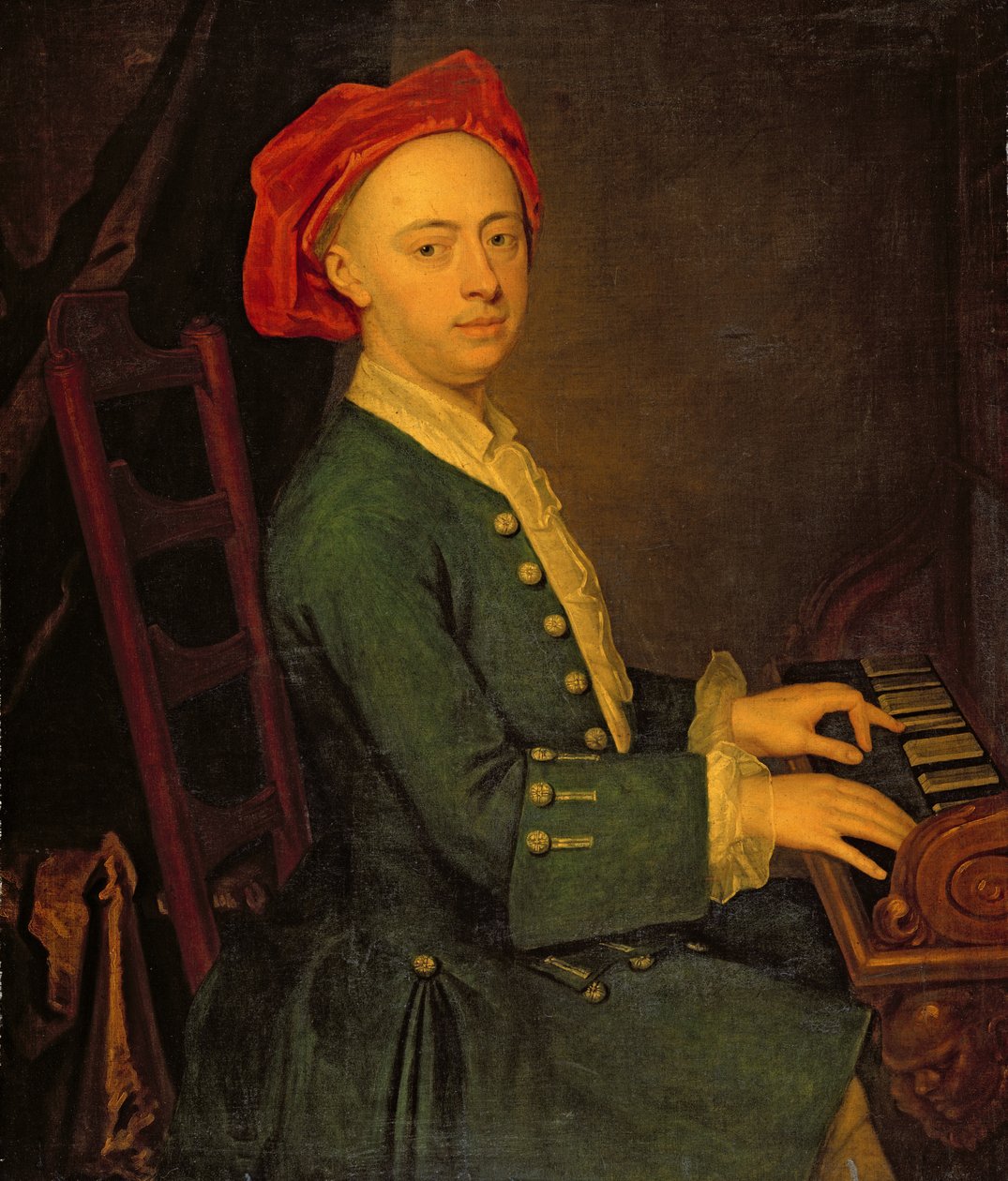 Ein Musiker, ca. 1700-50 von English School