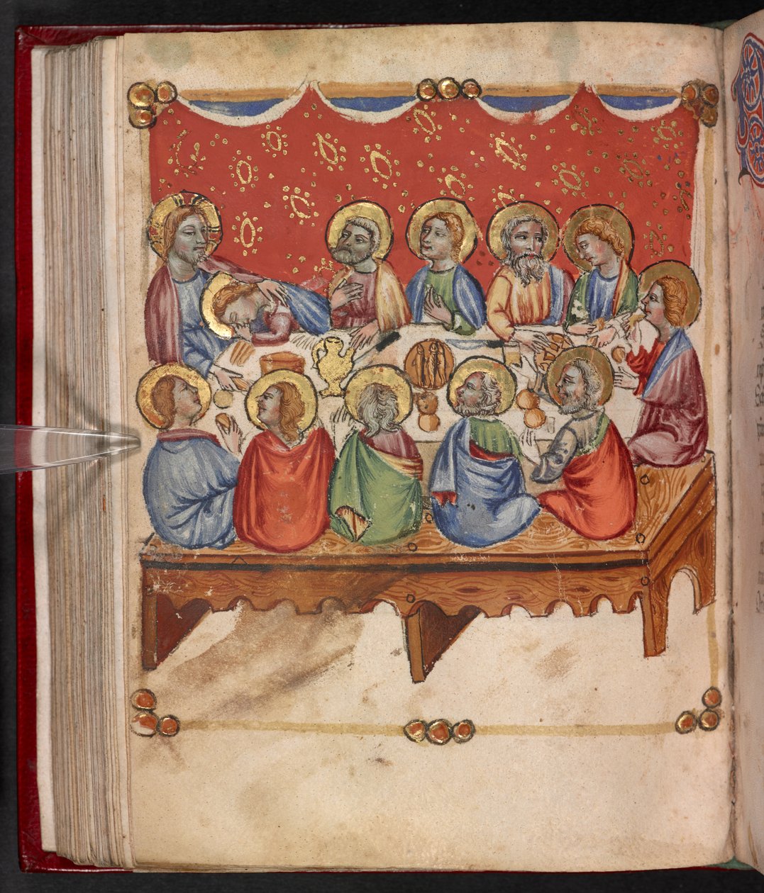 Add. 17466, f.107v Das letzte Abendmahl von English School