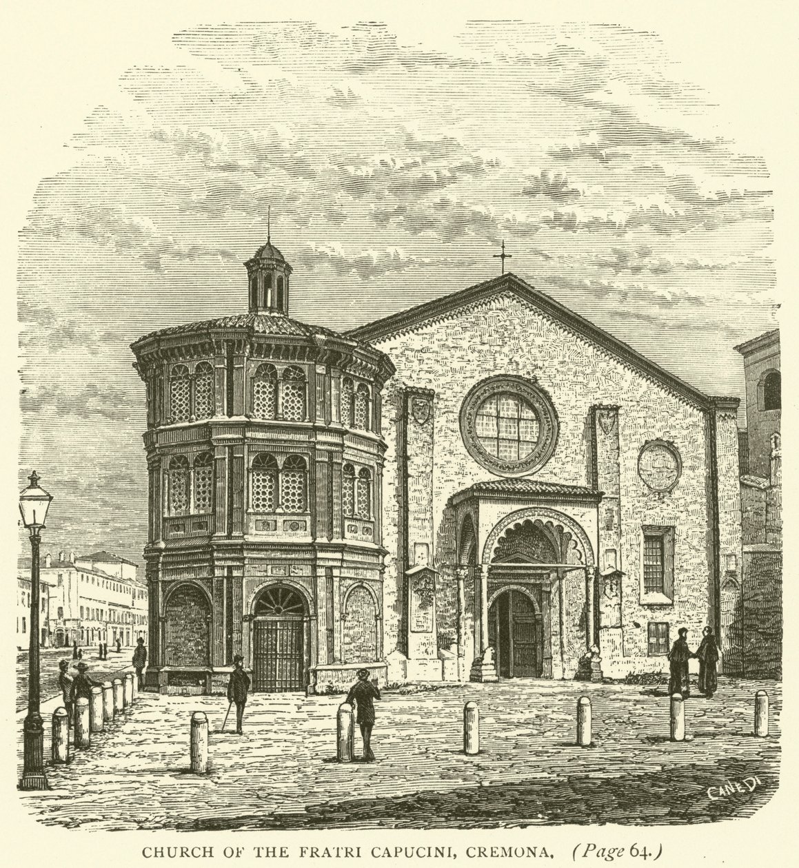 Kirche der Fratri Capucini, Cremona (Gravur) von English School