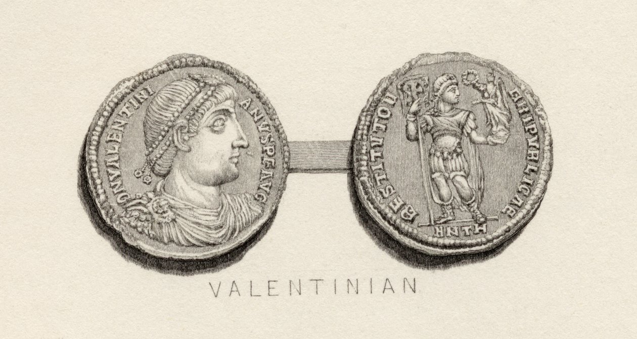 Münze aus der Zeit von Valentinian von English School