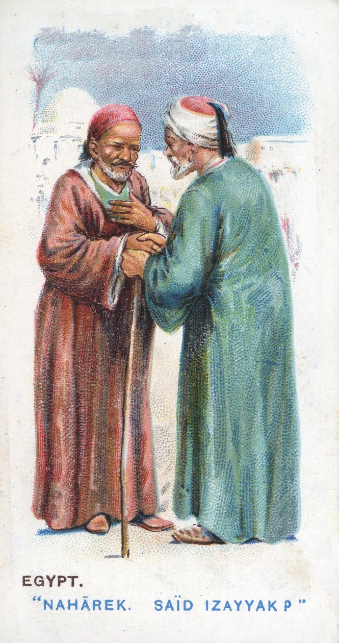 Übliche Begrüßung in Ägypten, 1907 von English School