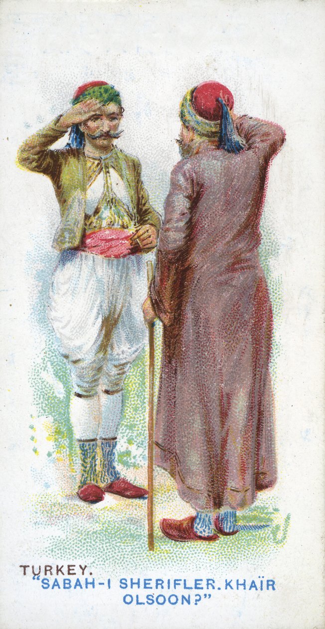Übliche Begrüßung in der Türkei, 1907 von English School