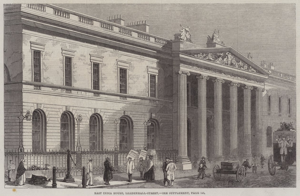 East India House, Leadenhall-Straße (Stich) von English School