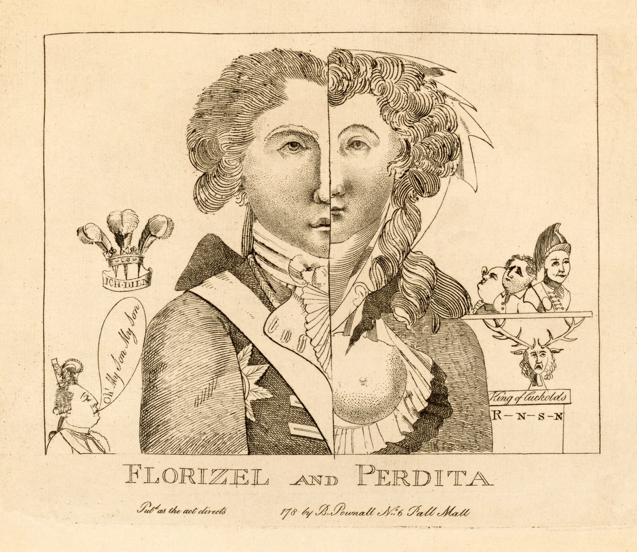 Florizel und Perdita, veröffentlicht um 1783 von English School