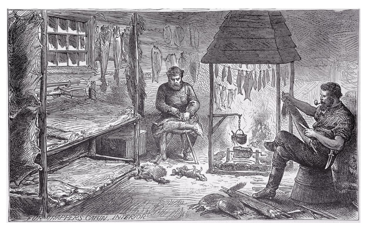 Pelzjäger in Kanada, 1880 von English School
