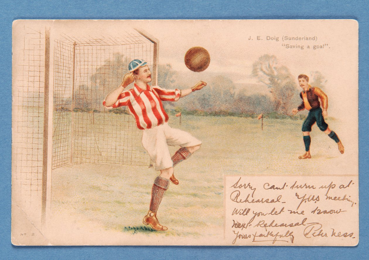 J.E. Doig (Sunderland) rettet ein Tor von English School