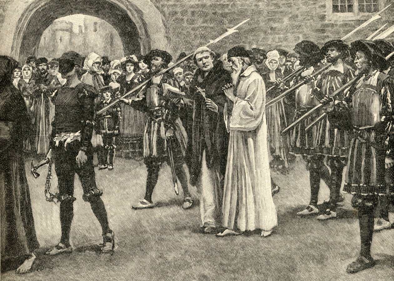 John Frith (1503-33) auf dem Weg zu seinem Martyrium von English School