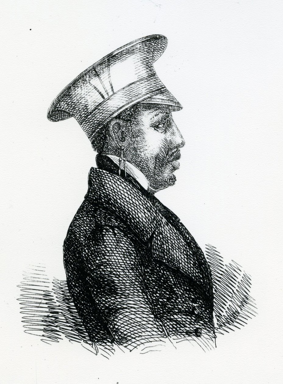 König Moshoeshoe I. (ca. 1786-1870) (Gravur) von English School