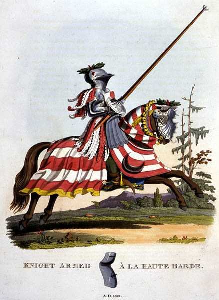 Ritter bewaffnet à la Haute Barde von English School