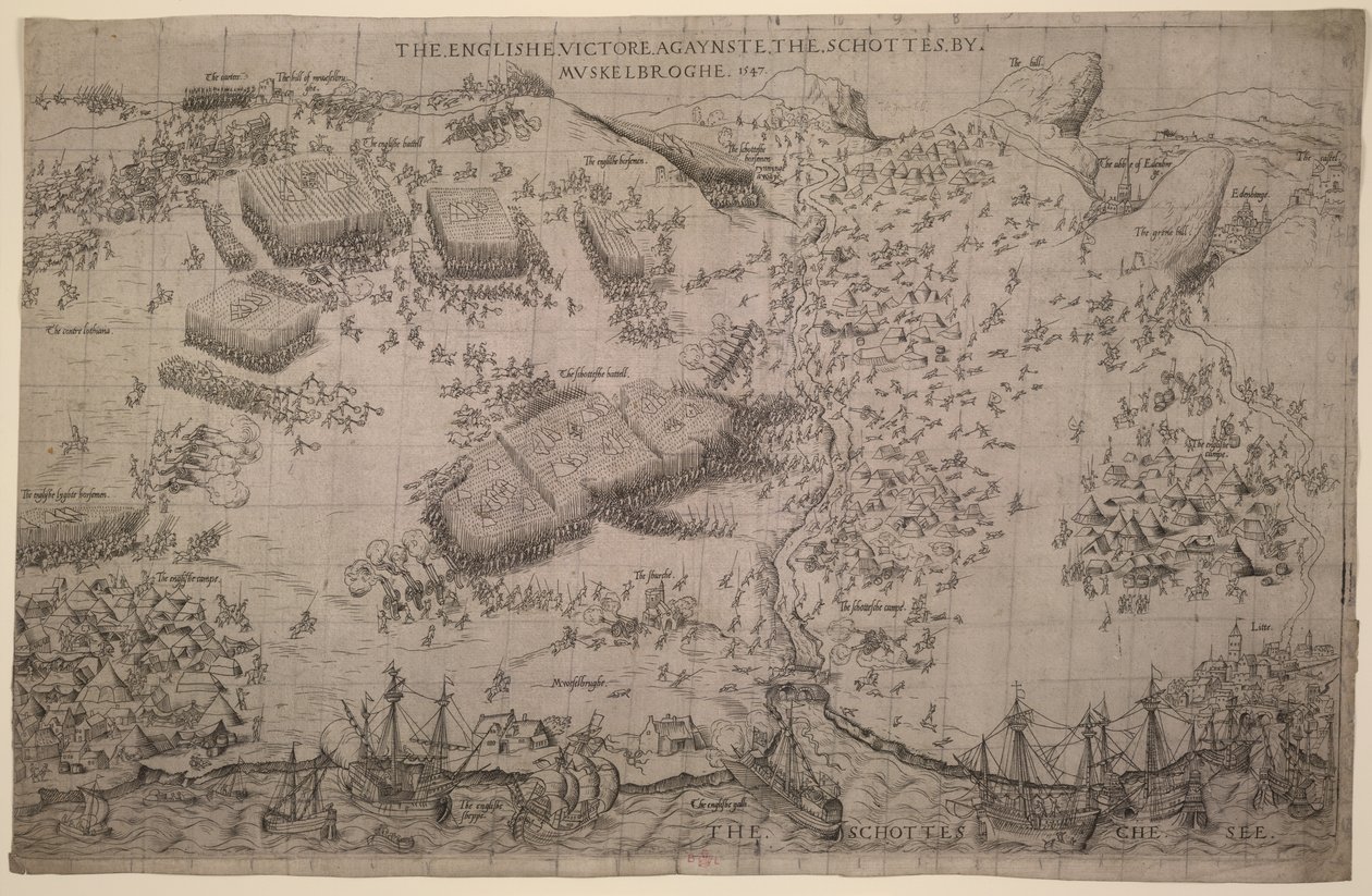 Maps.C.C.5.a.409 Die Schlacht von Pinkie, ca. 1547-48 von English School