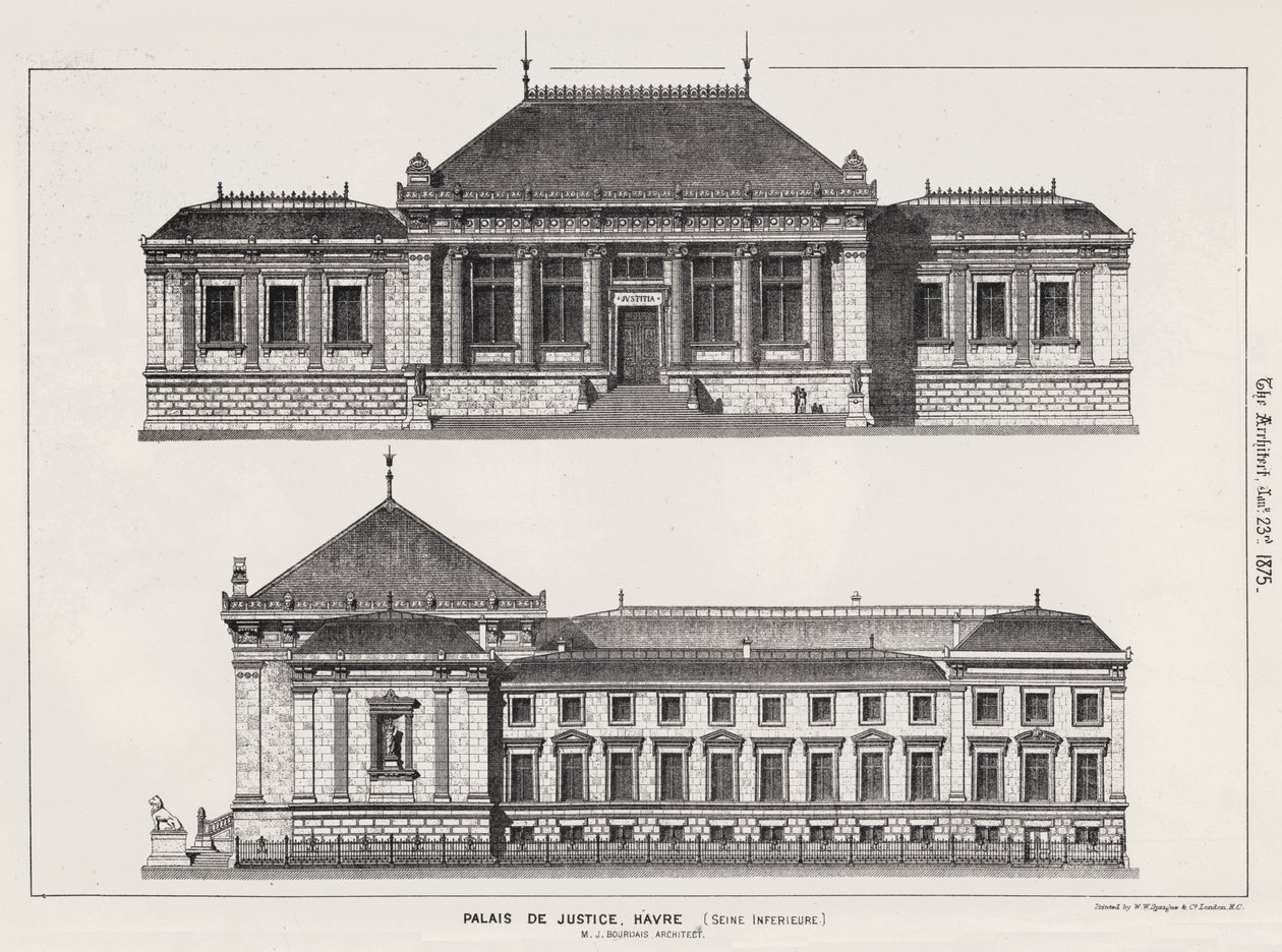 Palais de Justice, Havre, Seine Inferieure von English School