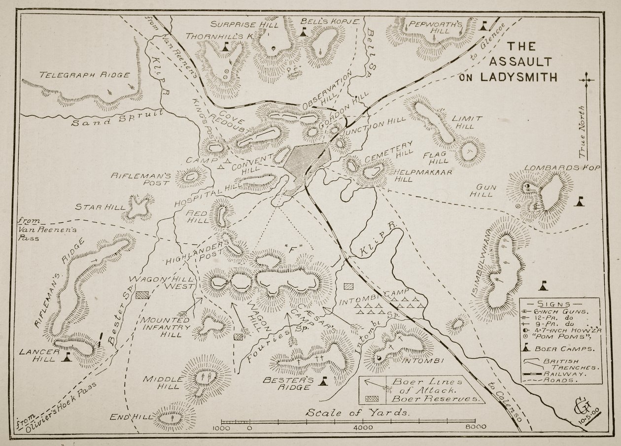Plan des Angriffs auf Ladysmith von English School