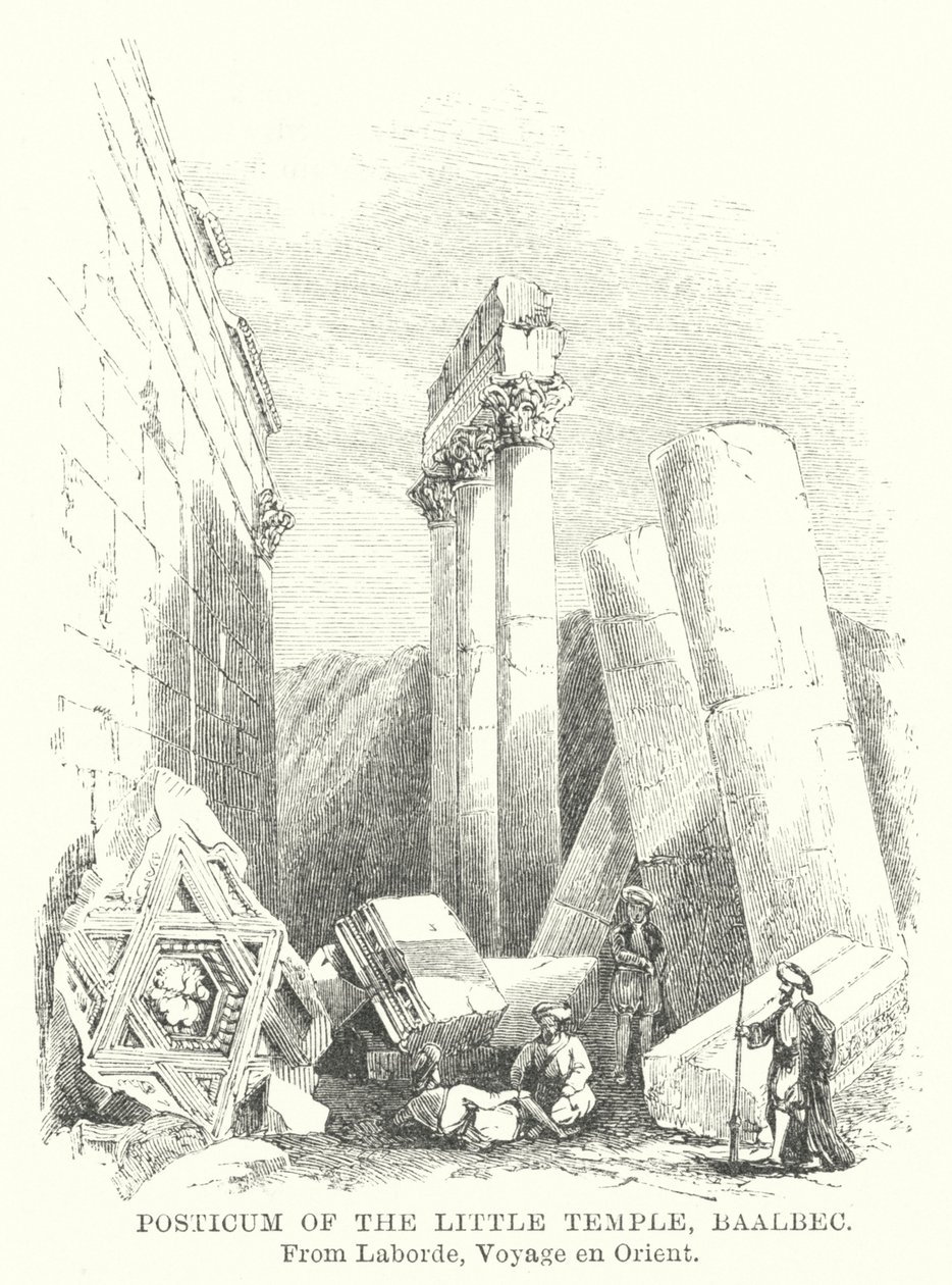 Posticum des kleinen Tempels, Baalbek von English School
