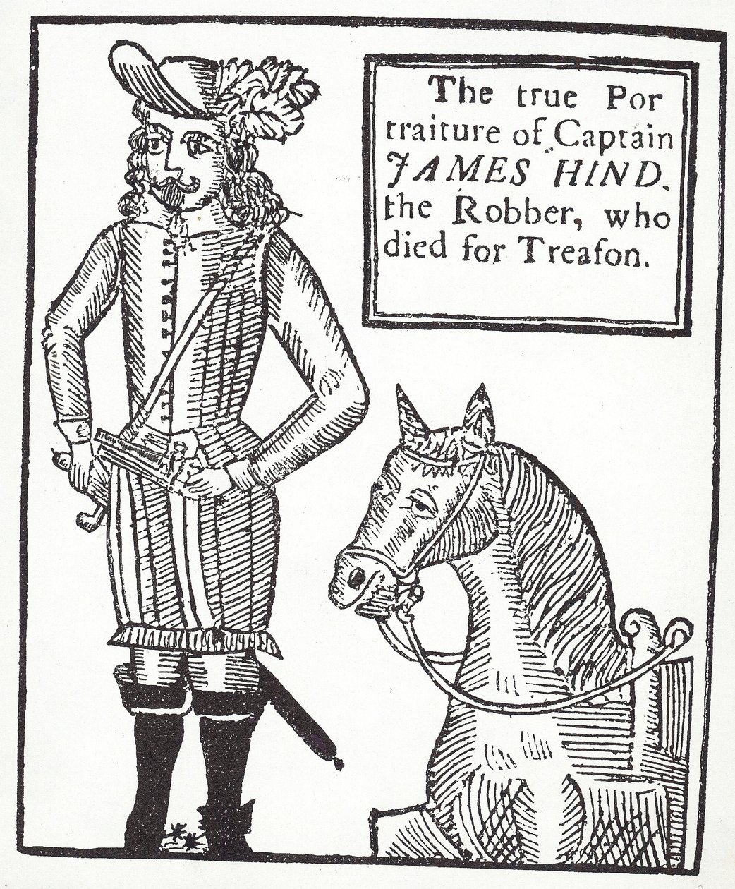 Royalistischer Straßenräuber James Hind (Stich) von English School