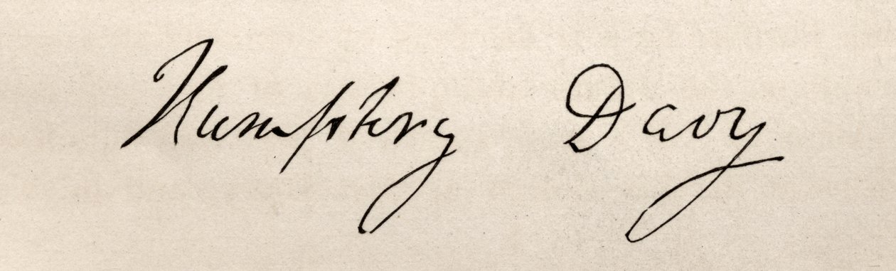 Unterschrift von Sir Humphry Davy (1778-1829) von English School