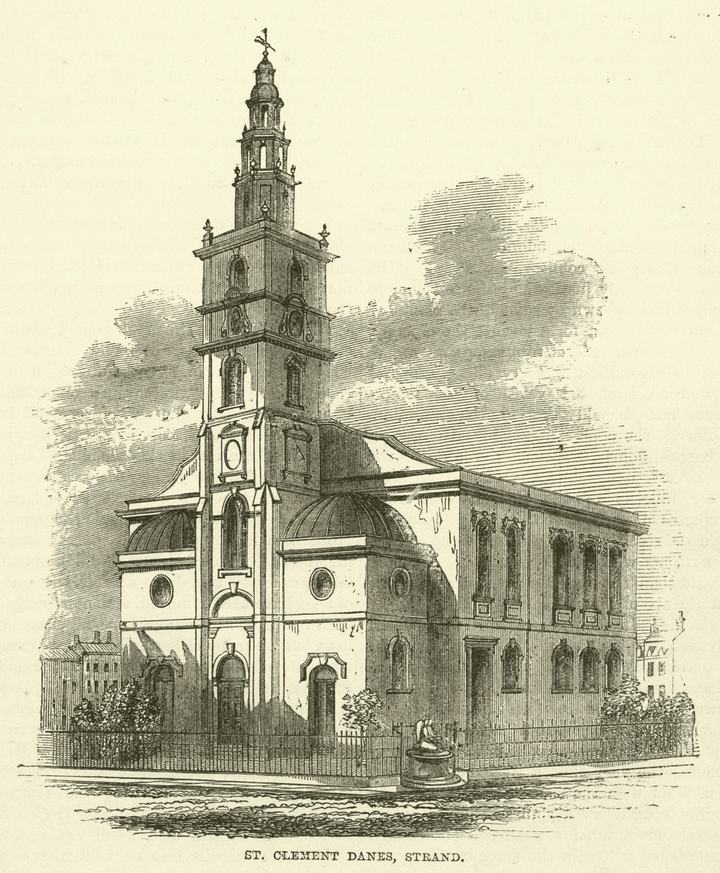 St. Clement Danes, Strand (Gravur) von English School