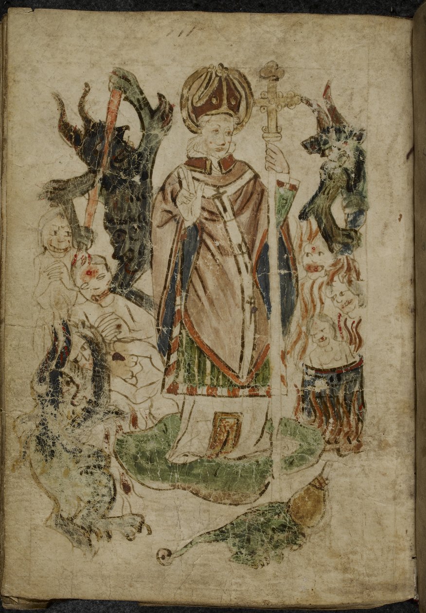 St. Patrick umgeben von Dämonen von English School