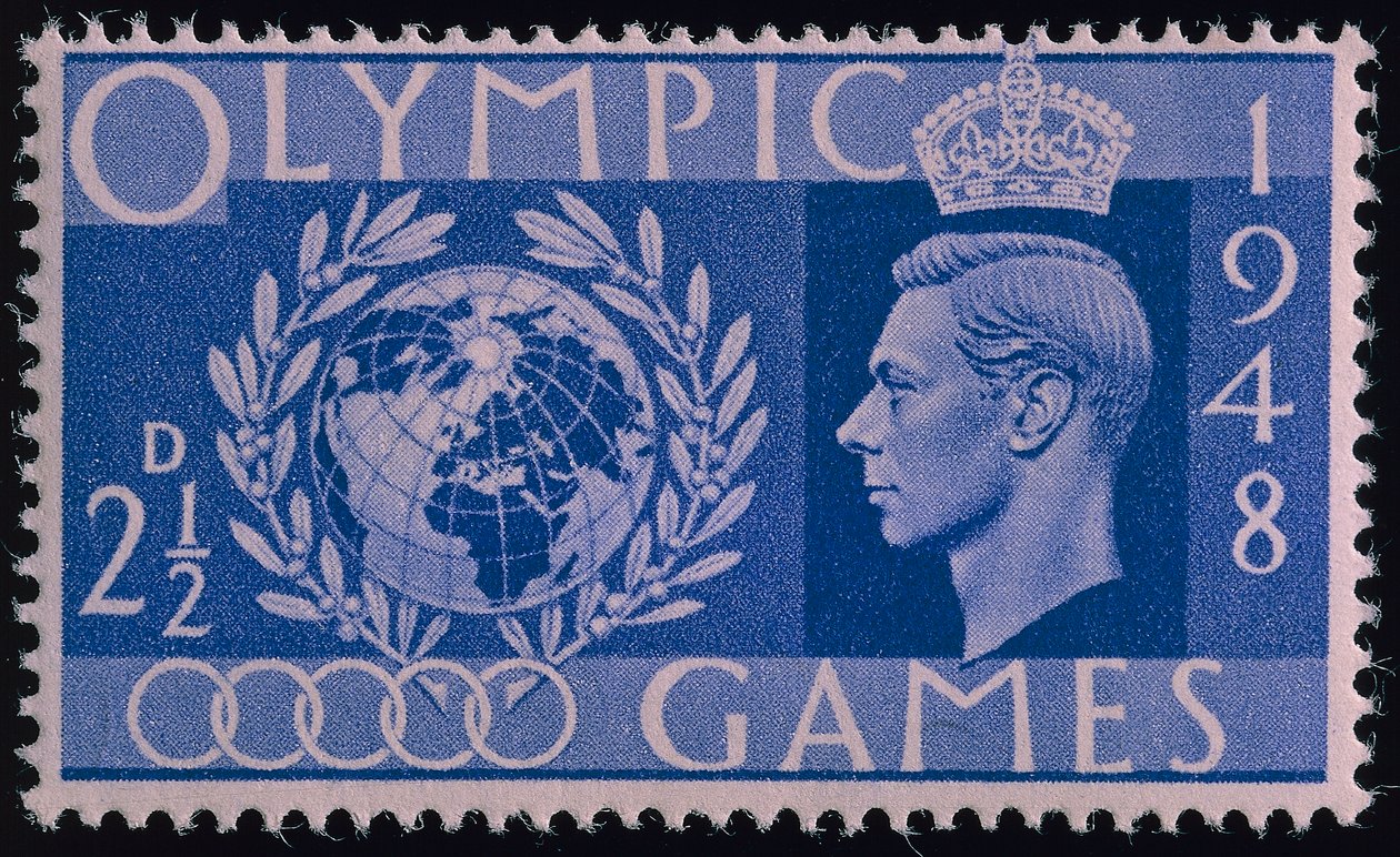 Briefmarke zur Erinnerung an die Olympischen Spiele 1948 in London von English School