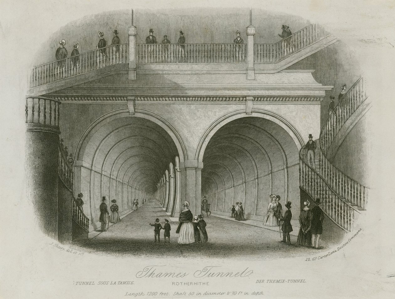 Thames-Tunnel, Rotherhithe-Eingang von English School