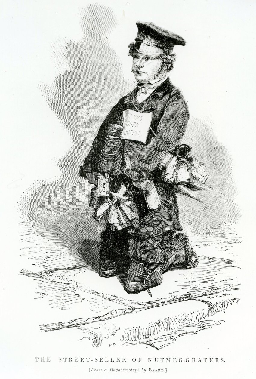 Der Straßenverkäufer von Muskatreibern, ca. 1840 von English School