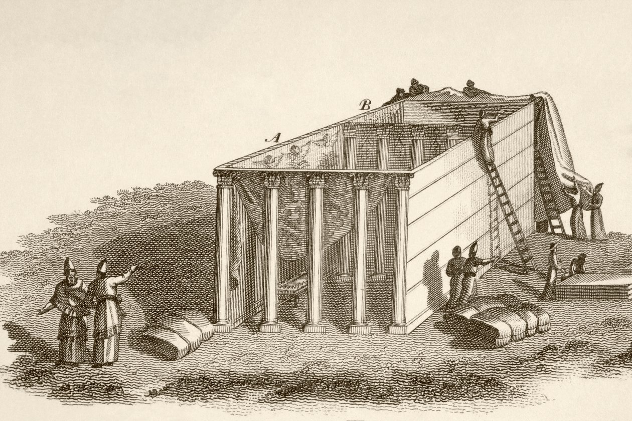 Das Tabernakel in der Wildnis aufgedeckt (Lithographie) von English School