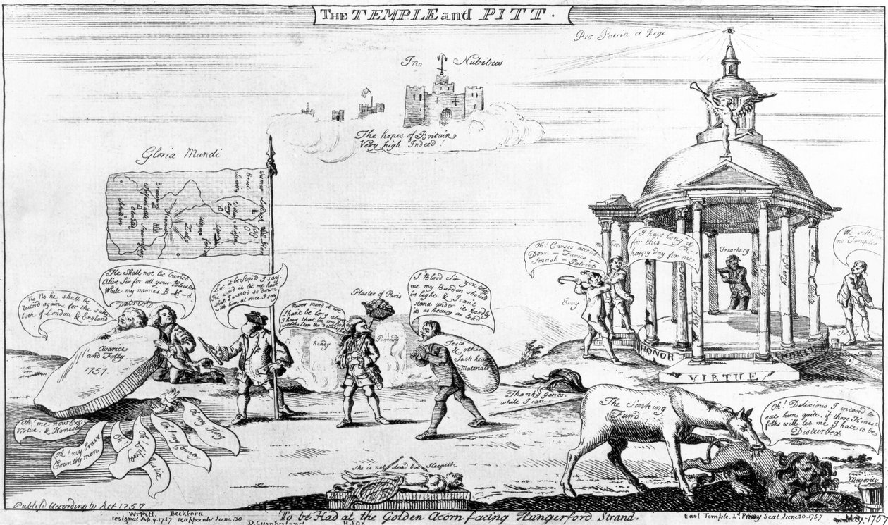 Der Tempel und Pitt, 1757 von English School