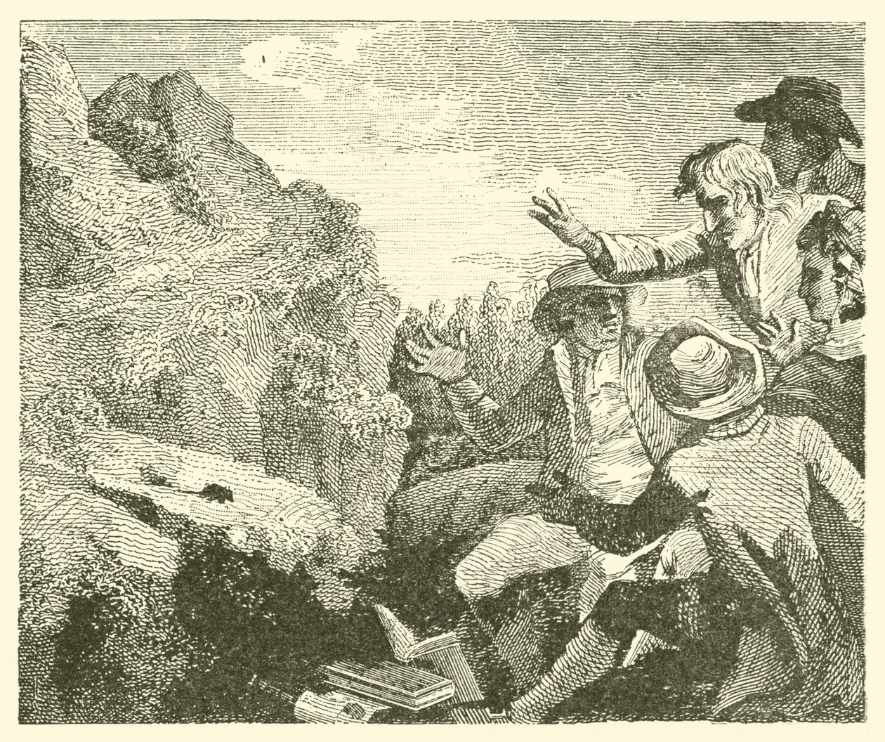 Die Berge in Arbeit (Gravur) von English School